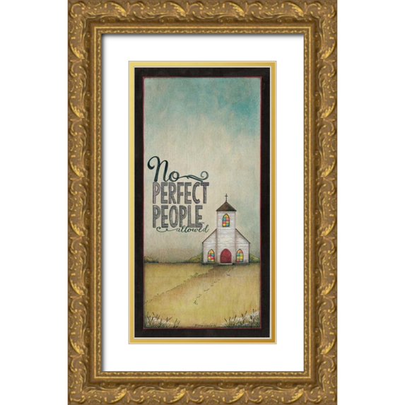Crawford, Tonya 9x14 Gold Ornate Wood Framed with Double Matting Museum Art Print Titled - No Perfect People Allowed
