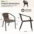 thumbnail image 4 of NAPWANT Outdoor Rattan Patio Dining Chairs Set of 4, Stackable All-Weather Wicker Chairs with Steel Frame for Garden, Deck, Backyard, Brown, 4 of 10