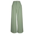 thumbnail image 4 of AINIYS Women's Wide Leg Pants Half Elastic High Waisted Knit Casual Pants Trousers with Pockets Modified Leg Shape Green XXL, 4 of 6