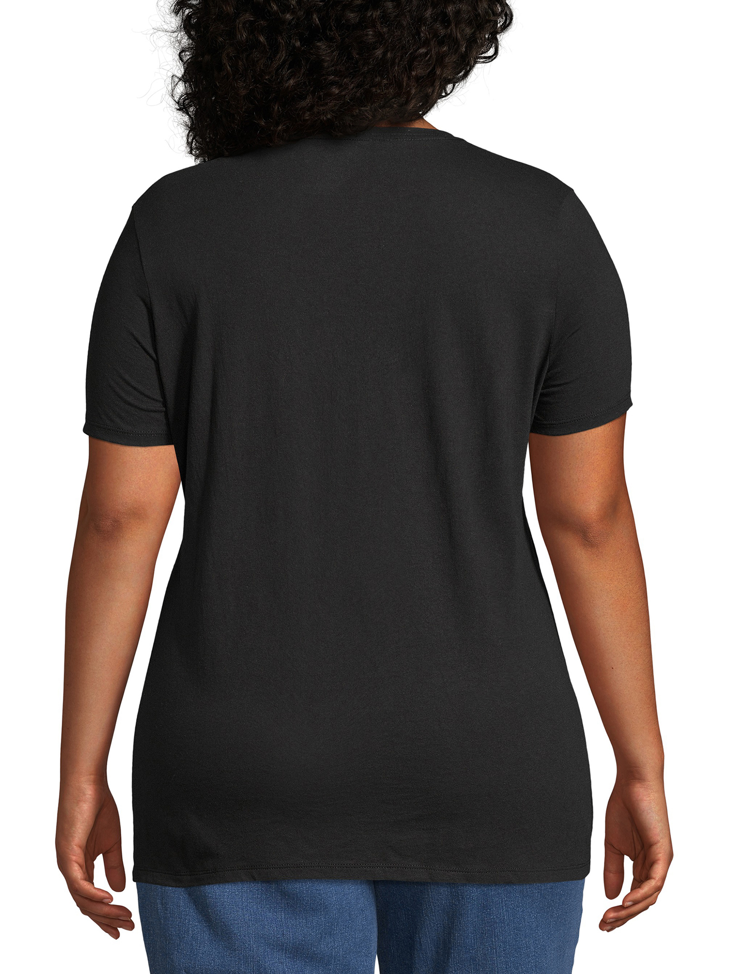 Just My Size Women's Plus Size Graphic Short Sleeve V-neck Tee - image 3 of 5