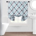 thumbnail image 3 of Yiwa Tie up Shade Curtains Balloon Shades Printed Cotton Window Treatment Valance for Kitchen Bedroom Bathroom 42 x 63,Teal, 3 of 7