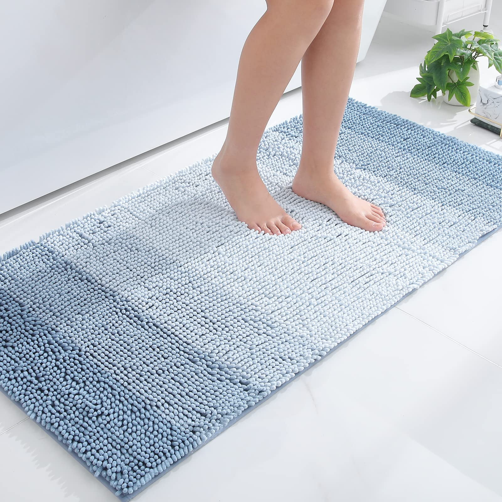 Smiry Luxury Chenille Bathroom Rugs, Extra Soft Thick Absorbent Shaggy