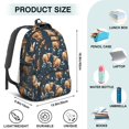 thumbnail image 5 of Highland Cow and Flower Print Backpack for School, Cute School Bag with Adjustable Shoulder Straps and Padded Back, 16.9"x12.6"x5.9", 5 of 5