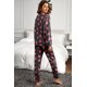 thumbnail image 1 of ABPHQTO Conjunto de pantalones jogger con estampado de besos de labios rojos de San Valentín para mujer, 1 of 5