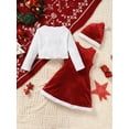 thumbnail image 4 of Christmas Clothes For 4T 5T 6T 7T Kid Toddler Girls Sleeveless Velvet Dress + Plush Cardigan Coat + Santa Hat 3Pcs Cute Outfits 6 Years Red, 4 of 10