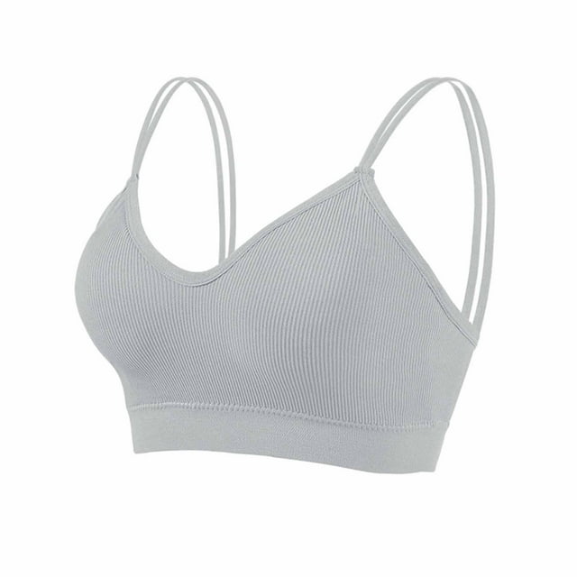Twfbrm Bras for Women Women's Ruched Sports Bras Padded Workout Tops Medium Support Crop Tops Soft Breathable Bra