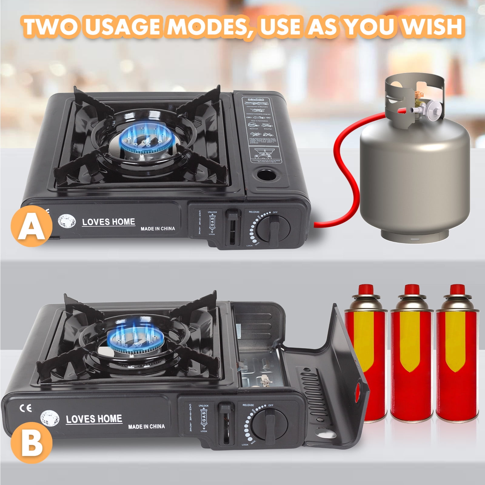 1 Burner Portable Butane Camping Stove Outdoor Gas Stove for Cooking Grill