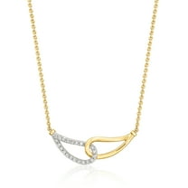 Ross-Simons 0.25 ct. t.w. Diamond Interlocking Loop Necklace in 18kt Gold Over Sterling, Women's, Adult