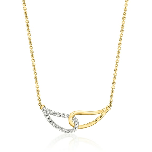 Ross-Simons 0.25 ct. t.w. Diamond Interlocking Loop Necklace in 18kt Gold Over Sterling, Women's, Adult