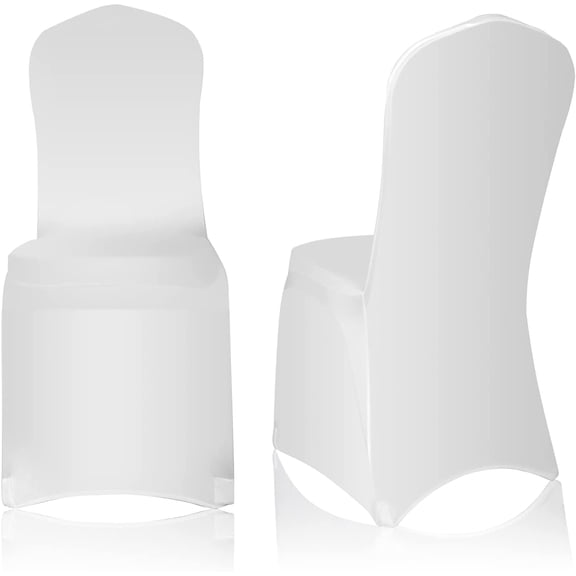 EMART Spandex Chair Cover, White Seat Covers for Wedding Party Banquet Event, Universal Stretch Chair Protector 50 Pcs