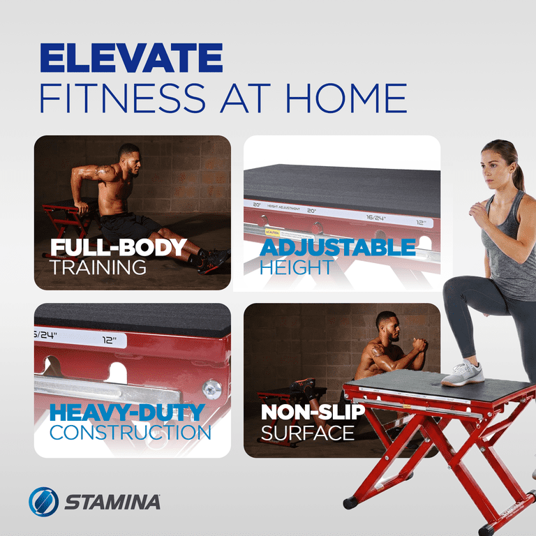 Stamina X 12-24 Inch Adjustable Plyo Step Up Exercise Box