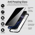 thumbnail image 5 of KOMI Magnetic Titanium for iPhone 15 Pro Privacy Case, Anti peep Magnetic Adsorption Double Sided Tempered Glass Full Body Case, Privacy Screen Protector Metal Frame Clear Back Phone Cover, 5 of 5