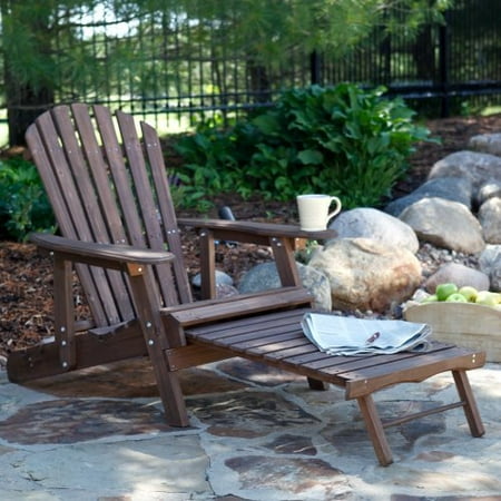 Grand Daddy Oversized Adirondack Chair with Pull out Ottoman - Dark Brown