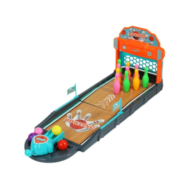 Juego de bolos de mesa, divertido y portátil, pequeña bolera, Arcade, juguetes de bolos de escritorio, juego de escritorio para adolescentes, adultos, Verde