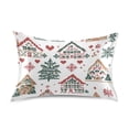 thumbnail image 7 of Yayeee Pillowcase Standard Size Set of 2 Satin Wrinkle Resistant Pillow Case, Beige Nordic Christmas House, 7 of 7