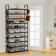 thumbnail image 4 of 10 Tier Tall Shoe Rack with 5 Hooks and Pocket, Sturdy Shoes Storage Organizer for Closet, Large Capacity Space Saving Shelf for Garage, 4 of 8