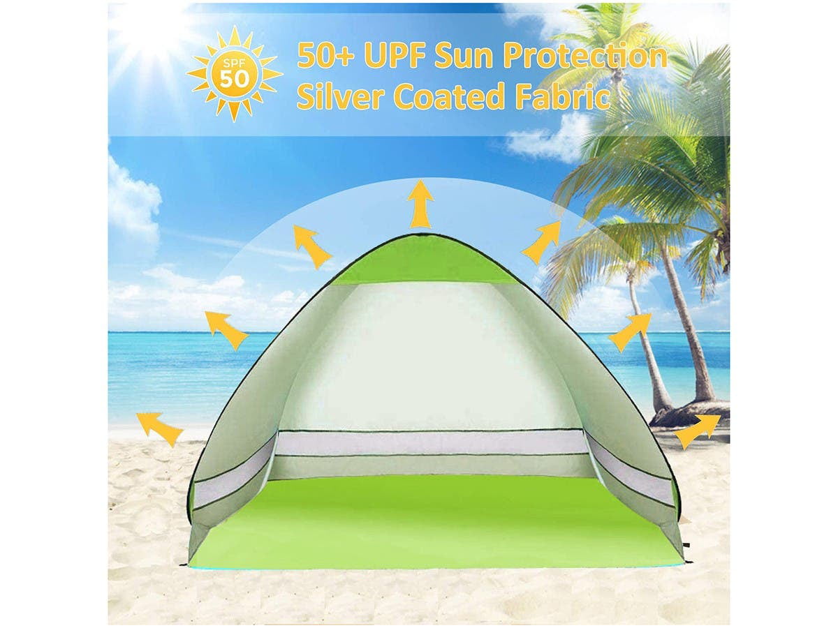 Portable Pop up Sun Shelter with Carry Bag,Automatic Instant Baby Beach Tent Beach Sun Shade Fit for 2-3 Person Felicigeely Beach Tent,UPF 50 
