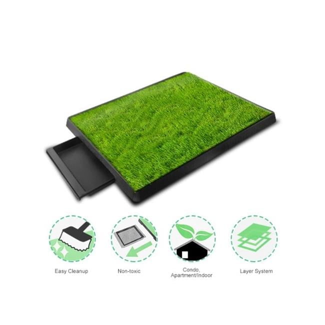 Fresh Fab Finds FFF-GPCT1334 Dog Potty Training Artificial Grass Pad Pet Cat Toilet Trainer Mat Puppy Tray Turf for Small & Medium Dogs Indoor Outdoor Use