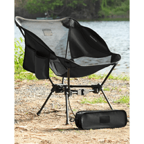Portable Camping Chair – Compact Lightweight Folding Chair for Adults, Supports 330 lbs – Ideal for Backpacking Hiking, Fishing, Beach, Picnic & Lawn (Black)