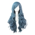 thumbnail image 4 of SUCS Human Hair Wigs For Women Black Color Natural Lace Hair Sexy Women Cosplay Wavy Curly Synthetic Wig Fashion Dark Blue, 4 of 5