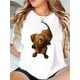 thumbnail image 2 of Women's Cute Puppy T-Shirt - Casual Crew Neck, Short Sleeve Top for Spring & Summer, Stretchy Tee For Adult, Men, Women, Teen, Teenager, Adolescent, Youth, 2 of 8