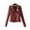 Wine Red, variant on Jiyugala Women's Overcoat The Belt Fashion Leather Lapel Pocket Solid Color Zipper Long Sleeve Racing Style Slim Biker Jacket