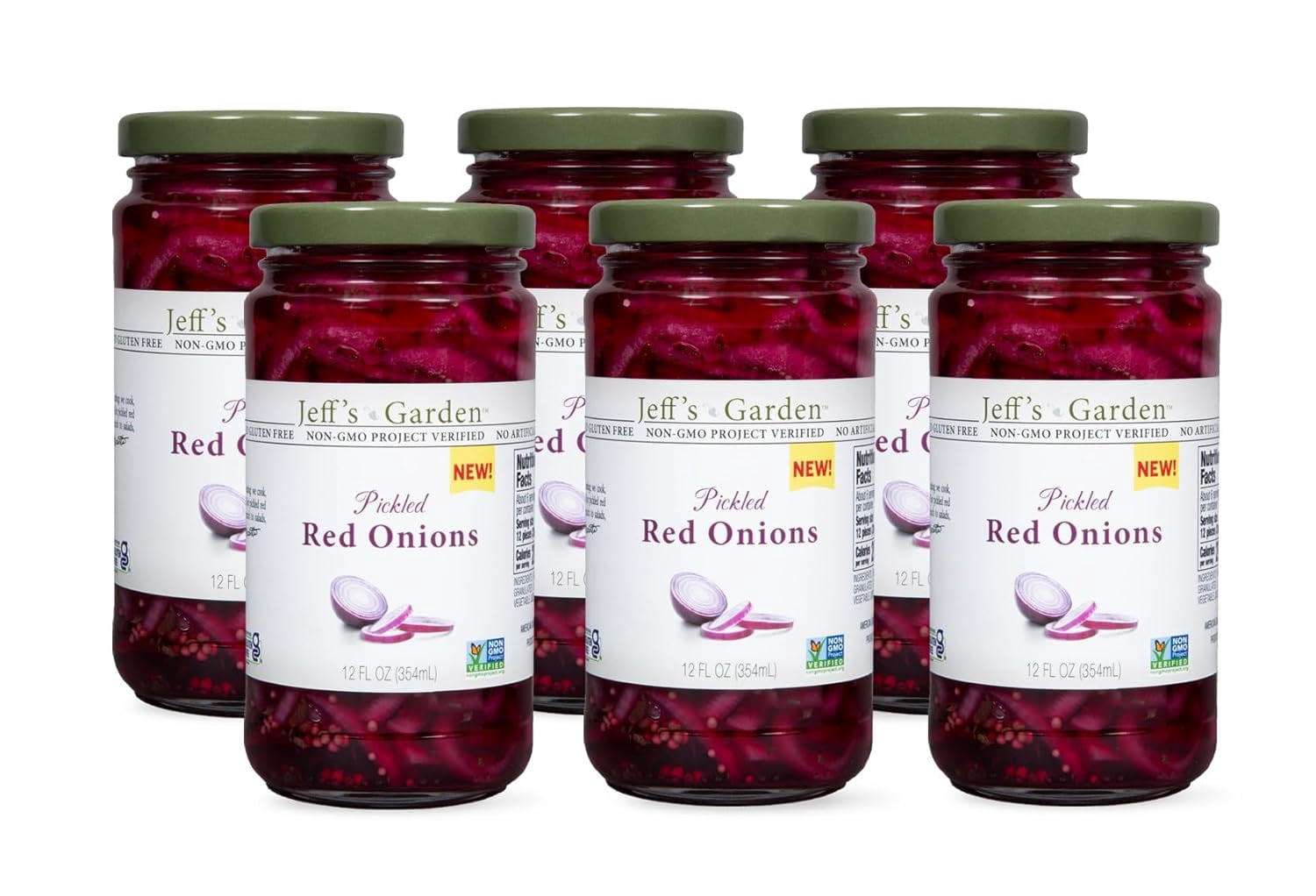 (Price/Case)Jeff's Garden - Onions Pickled Red - Case of 6-12 FZ