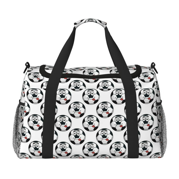 Balery Happy Football Bolsa de Gimnasio para Mujeres, Bolsa de Viaje con Bolsillo Húmedo, Bolsa de Fin de Semana para Mujeres, Bolsa de Viaje Resistente al Agua