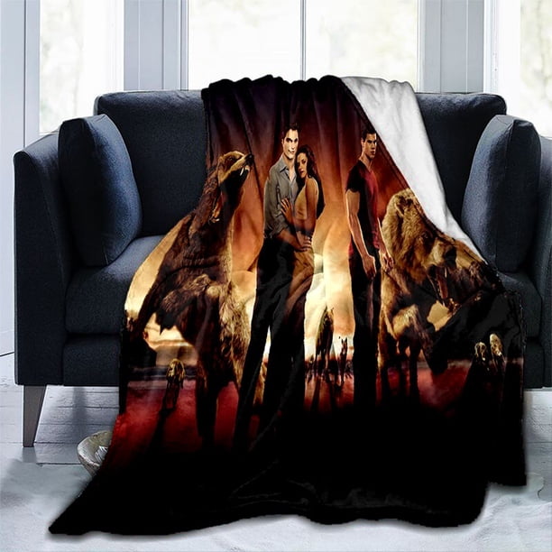 Couverture de pique-nique en peluche douce imprimée Twilight, jeté de canapé-lit, couverture de glouton moderne, dessin animé28150x200cm(59x78 in) zhangyuxiang unisex