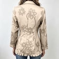 thumbnail image 3 of Womens Floral Textured Jackets Vintage Long Sleeve Button Down Ruffle Trim Fashion Tops, 3 of 7