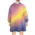 thumbnail image 2 of Colorful Galaxy Pattern Wearable Oversized Blanket,Wearable Blanket Hoodie for Adults,Cozy Hooded Blankets with Super Pockets,Super Warm Fuzzy Pullover for Women & Men, 2 of 6
