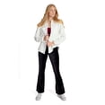 thumbnail image 3 of White Diamond Quilted Sweat Jacket - Women's Casual Snap Button Coat, 3 of 4