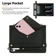 thumbnail image 2 of Handbag Case for iPad 9th/8th/7th Generation 2021/2020/2019 10.2 Inch with Pencil Holder, Folio Stand PU Leather Crossbody Shoulder Hand Strap Card Pockets Magnetic Envelope Wallet Cover,Black, 2 of 7