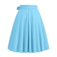 thumbnail image 3 of Rove Studio Women’s Bow Tie A-Line Midi Skirt, High Waist Flared Solid Color Casual Skirt with Matching Belt BU1 L, 3 of 3