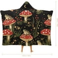 thumbnail image 2 of Toad Frog Butterfly Mushroom Floral Hooded Blanket Fashion Hoodie Cloak Cape Wearable Throw Blankets Gift, 2 of 6