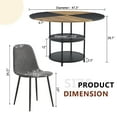 thumbnail image 2 of ExtraLco 5 Piece Round Dining Table Set for 4, 47.3 Inch Dining Table with Double Storage Shelf and Dark Gray Linen Chairs, 2 of 12