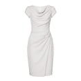 thumbnail image 5 of NTACZA Elegant Dresses for Women Bodycon Wedding Guest Dresses Formal Cowl Neck Midi Ruched Waist White XL, 5 of 5