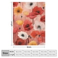 thumbnail image 4 of JRXY Red Poppy Garden Flannel Fleece Blanket White, 4 of 6