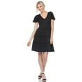 thumbnail image 1 of White Mark Robe à Manches Courtes Col en V pour Femmes, 1 of 6
