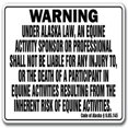 thumbnail image 1 of SIGNMISSION Alaska Équine Equine Signe d'Avertissement WS-Alaska -, 1 of 8