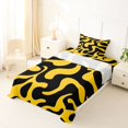 thumbnail image 5 of Homewish Classic Swirl Lines Twin Sheets,Modern Abstract Art Bedding,Yellow Black,3pcs,1 Fitted Sheet and 1 Pillowcase, 5 of 6