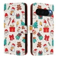 thumbnail image 2 of Phone Case for Google Pixel 10 Pro XL, Luxury Christmas Pattern Card Slots Cash Pocket Magnetic Clasp Full Body Protection Shockproof Kickstand Wallet Flip Case with Wrist Strap, A, 2 of 9
