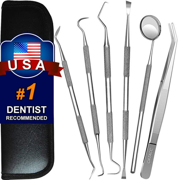 Dental Tools, 6 Pack Teeth Cleaning Tools Stainless Steel Dental