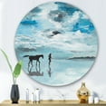 thumbnail image 2 of Designart 'Peaceful Scene Of Horse and Man Running By The Water' Farmhouse Circle Metal Wall Art 29x29 - Disc of 29, 2 of 5