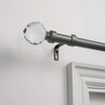 thumbnail image 2 of EXCLUSIVE HOME Crystal Ball 1" Curtain Rod and Coordinating Finial Set, Gunmetal, Adjustable 66"-120", 2 of 5