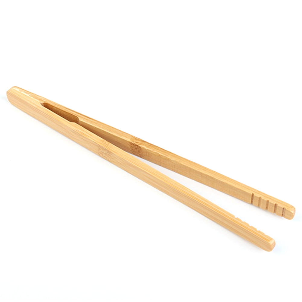 Useful Craft Bamboo Tool Toaster Wooden Food Salad Cooking Toast Bread Tongs