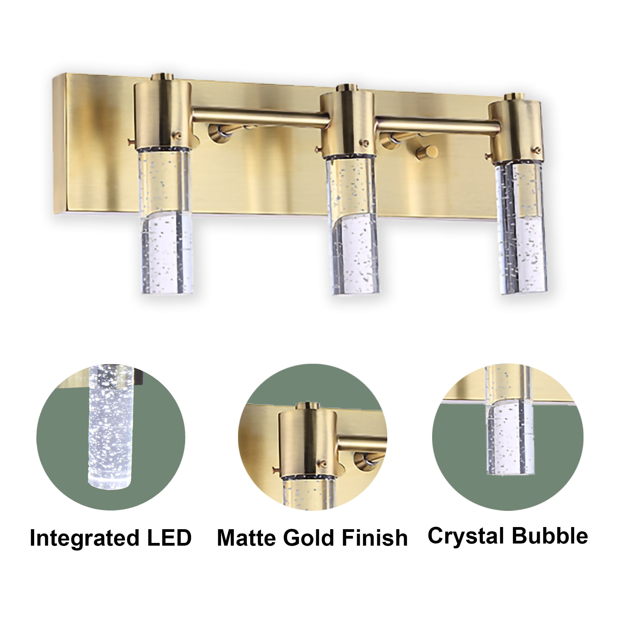 Soffi 3 Light LED Modern Bathroom Vanity Wall Light Fixture