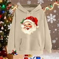 thumbnail image 4 of Brondbend Christmas Woman Hoodie Womens Sweatshirt Hoodie Long Sleeved Pocket Drawstring Pullover Print Comfortable Plus Size Tops Lady Outdoor Fall Winter Clothes Khaki, 4 of 4