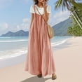 thumbnail image 2 of Breezora Women's Boho Floral Wide Leg Jumpsuit Casual Pleated Overalls with Pockets Summer Comfort Romper XL Size Pink, 2 of 9