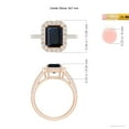 thumbnail image 5 of Angara Natural Blue Sapphire Halo Ring - Emerald-Cut 2.45 ct Blue Sapphire Ring in 14K Rose Gold for Women (Size-9x7mm) | September Birthstone Jewelry, 5 of 9